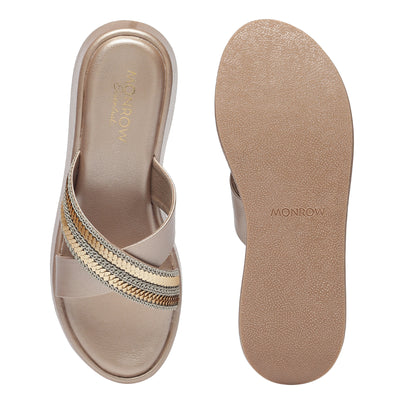 Zyra Gold Wedge Heels