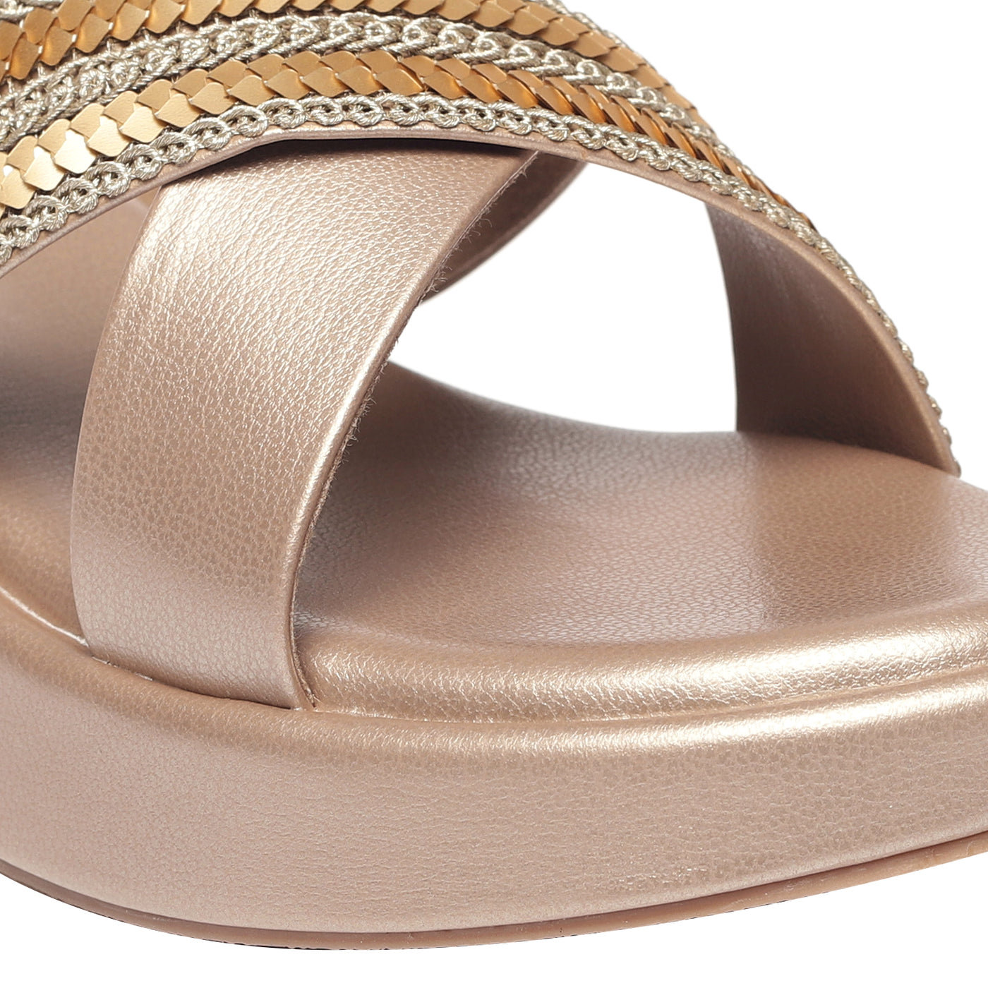 Zyra Gold Wedge Heels
