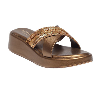 Zyra Bronze Wedge Heels