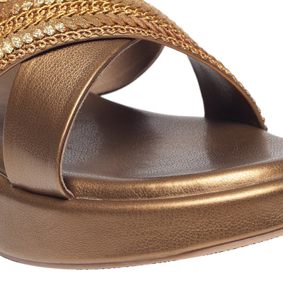 Zyra Bronze Wedge Heels