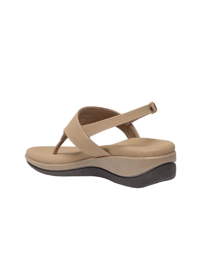 Niva Beige Wedge Heels