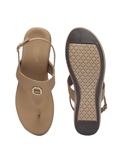 Niva Beige Wedge Heels