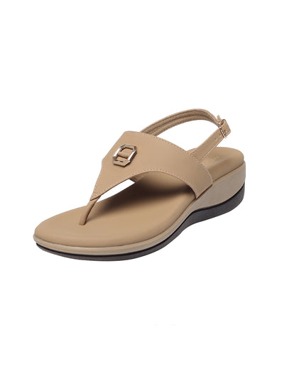 Niva Beige Wedge Heels
