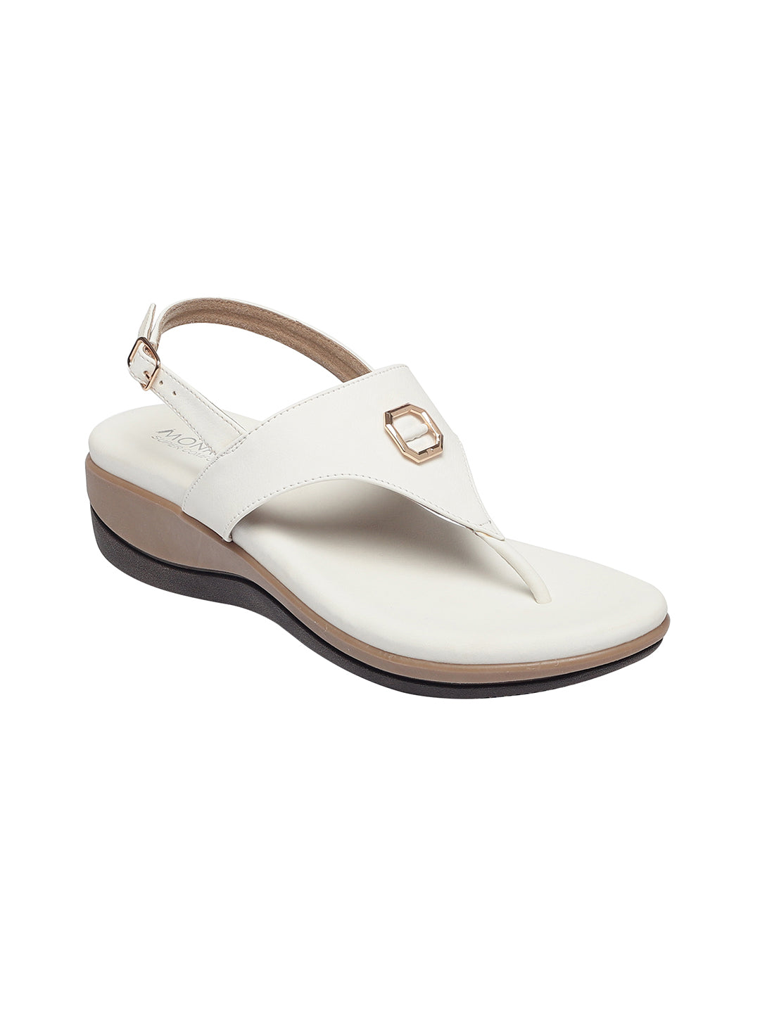 Niva White Wedge Heels