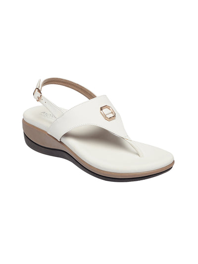 Niva White Wedge Heels