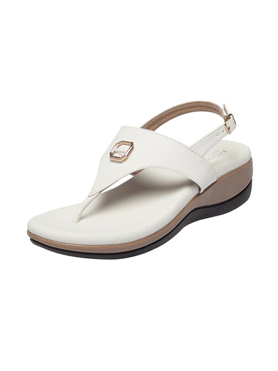 Niva White Wedge Heels