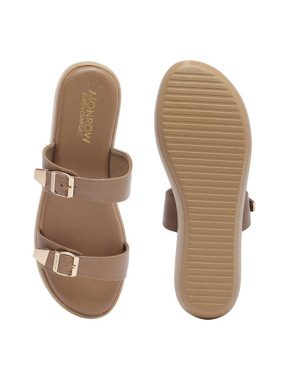 Zinnia Dark Beige Wedge Heels