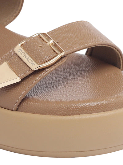 Zinnia Dark Beige Wedge Heels