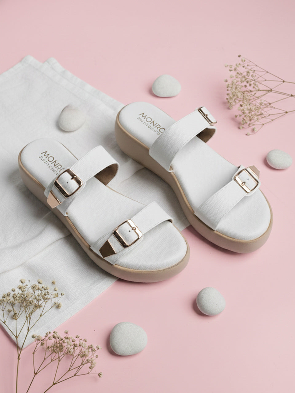 Zinnia White Wedge Heels