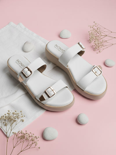 Zinnia White Wedge Heels