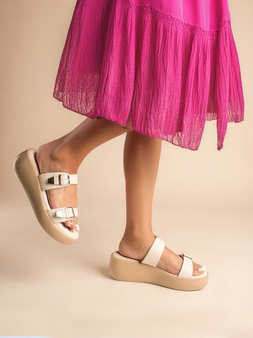 Zinnia White Wedge Heels