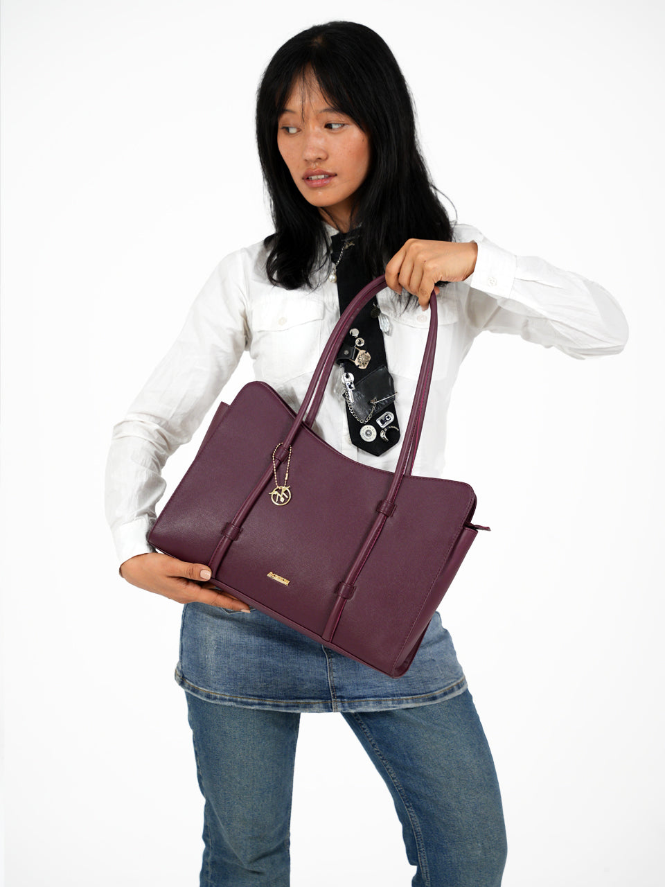 Noa Maroon Tote Bag