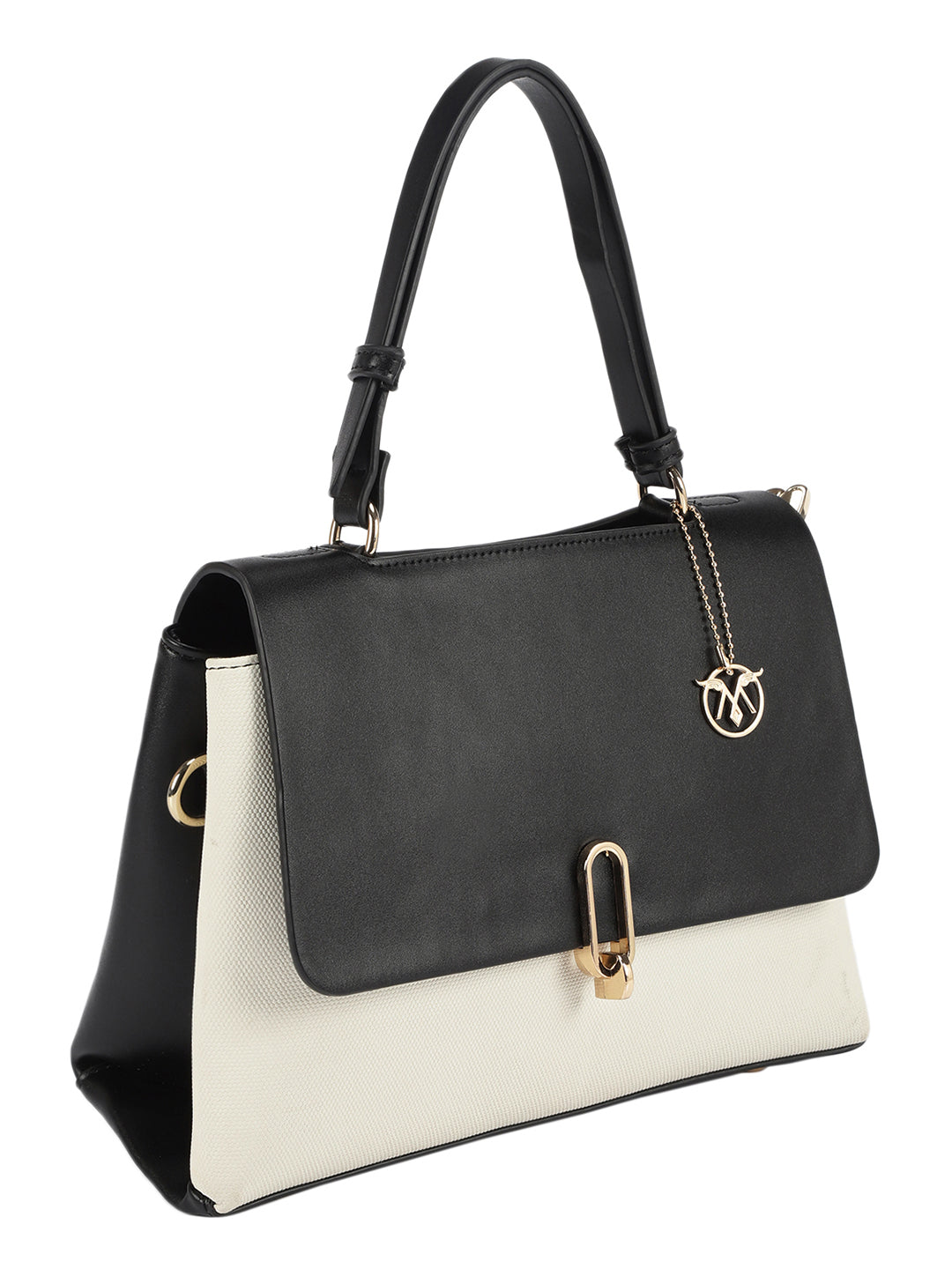Biluxe Black And White Satchel Bag