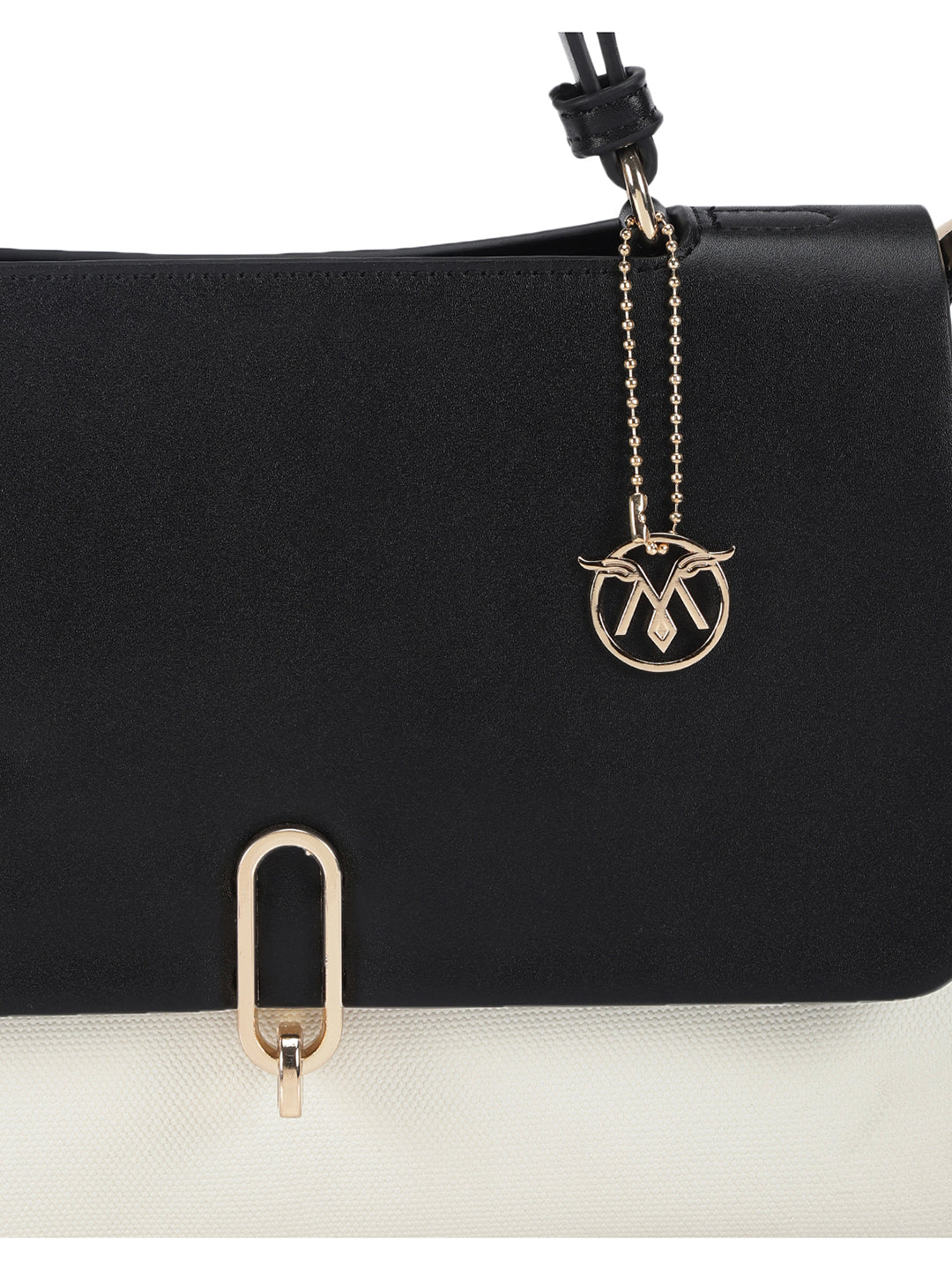 Biluxe Black And White Satchel Bag