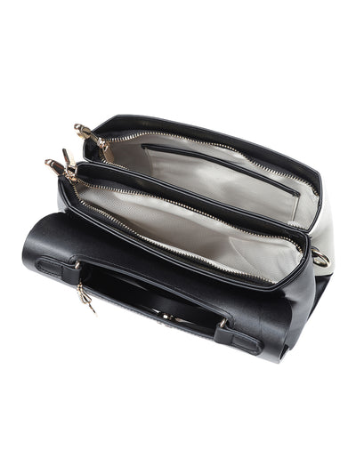 Biluxe Black And White Satchel Bag
