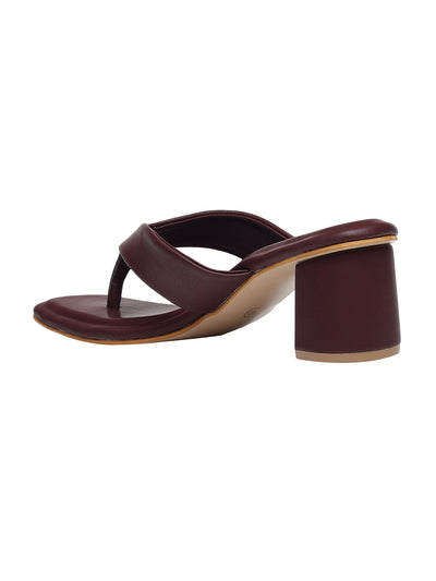 Serena Maroon Block Heels