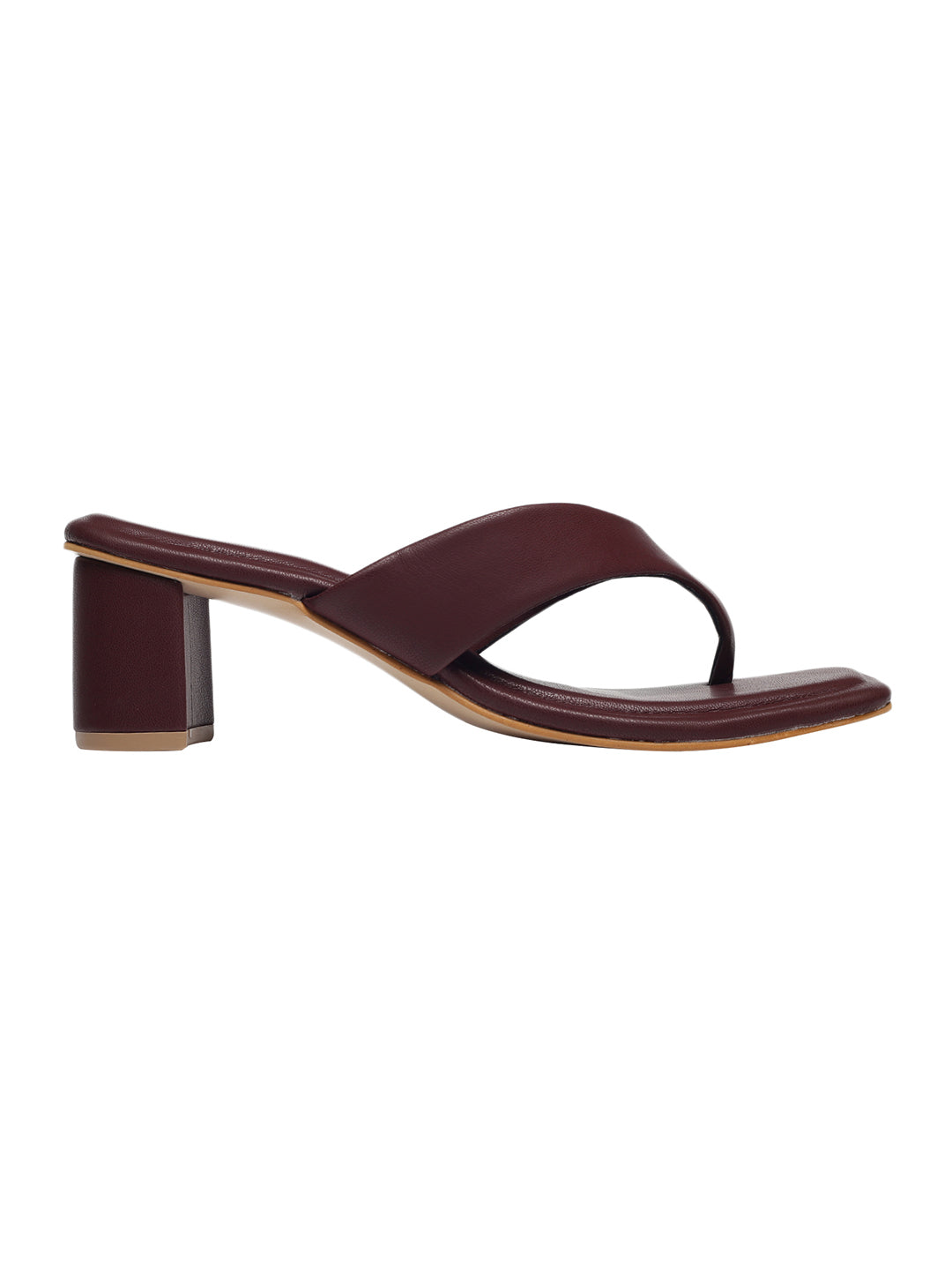 Serena Maroon Block Heels