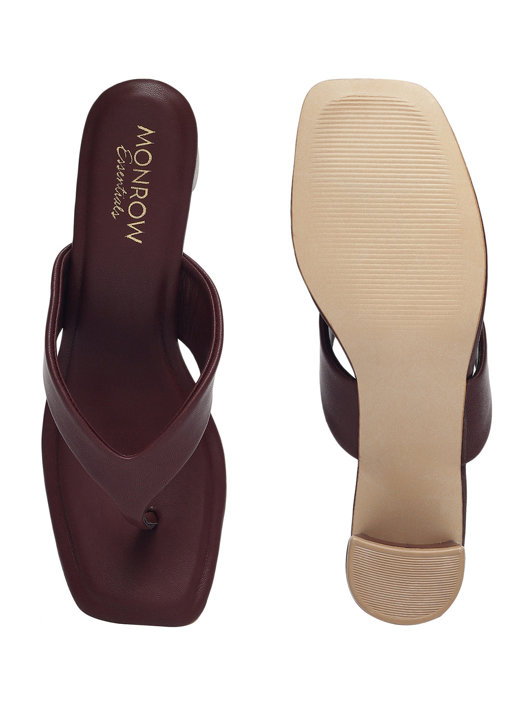 Serena Maroon Block Heels