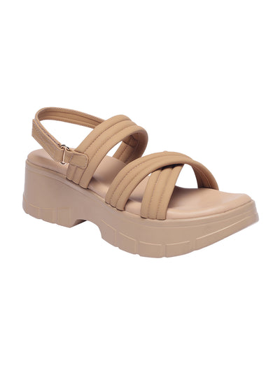 Jolie Beige Flatform Heels