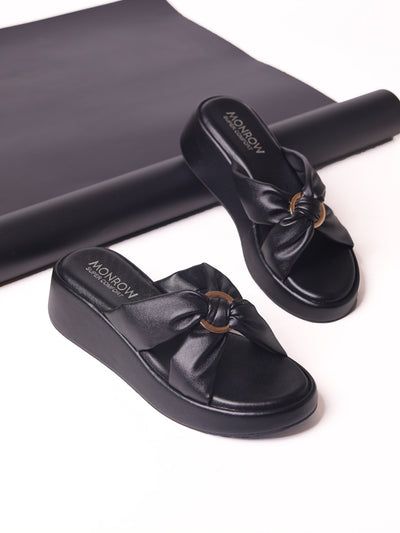 Alani Black Wedge Heels