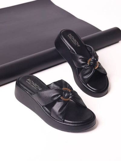 Alani Black Wedge Heels