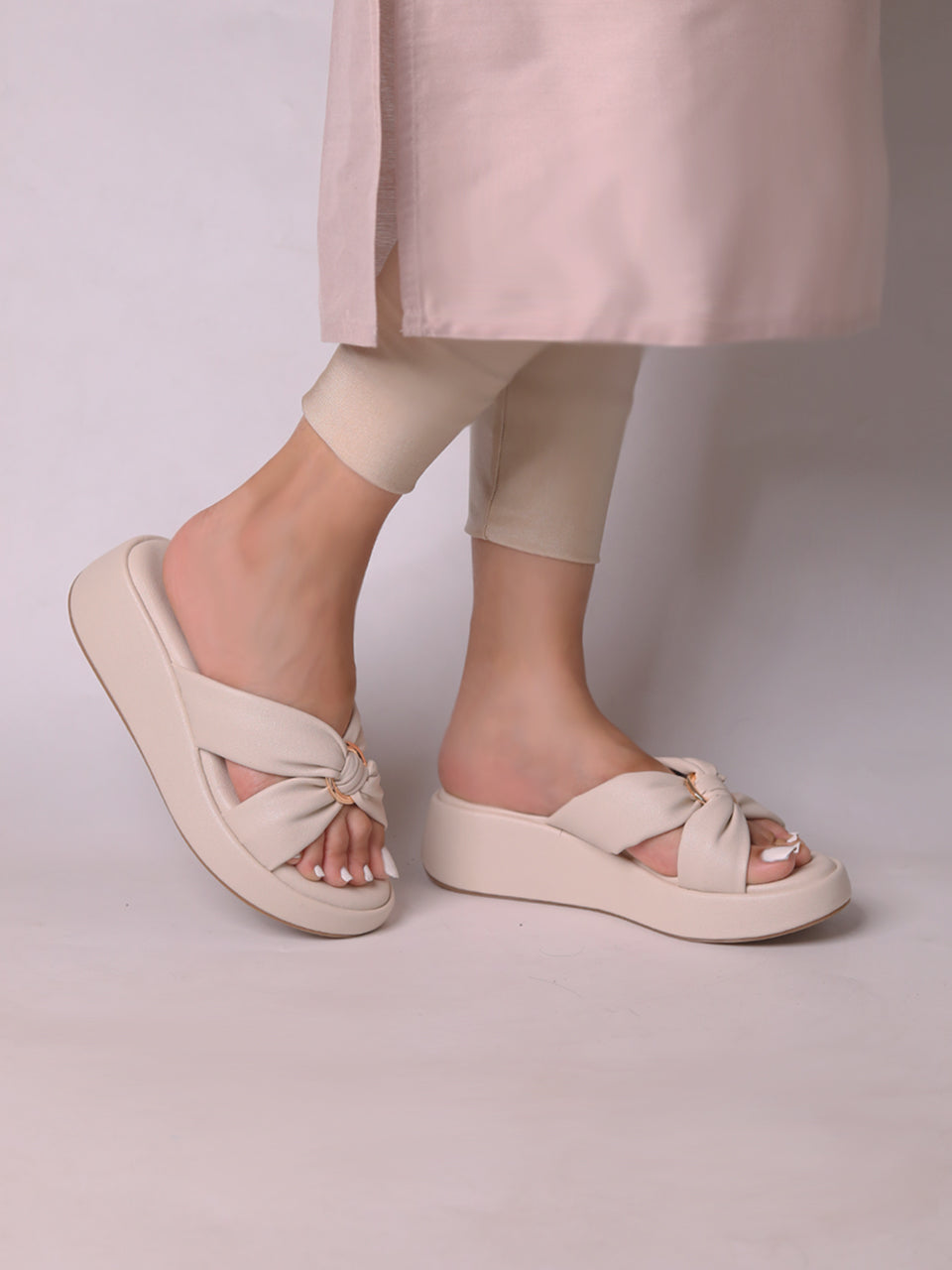 Alani Cream Wedge Heels