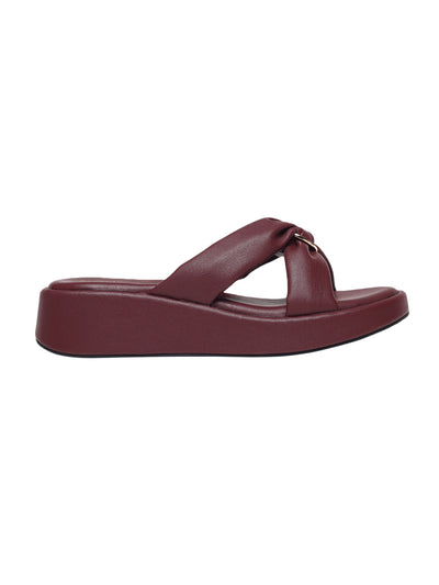 Alani Maroon Wedge Heels