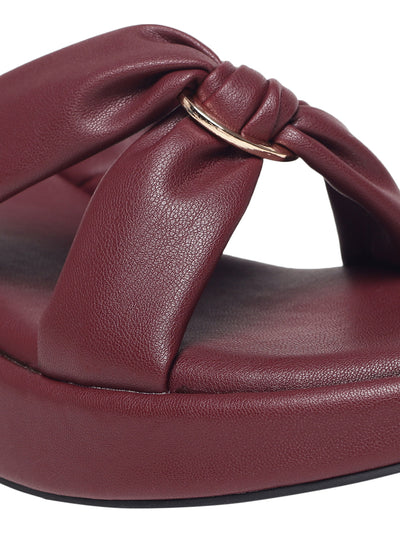 Alani Maroon Wedge Heels