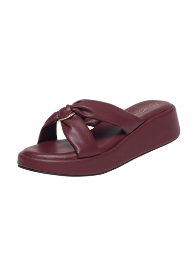 Alani Maroon Wedge Heels