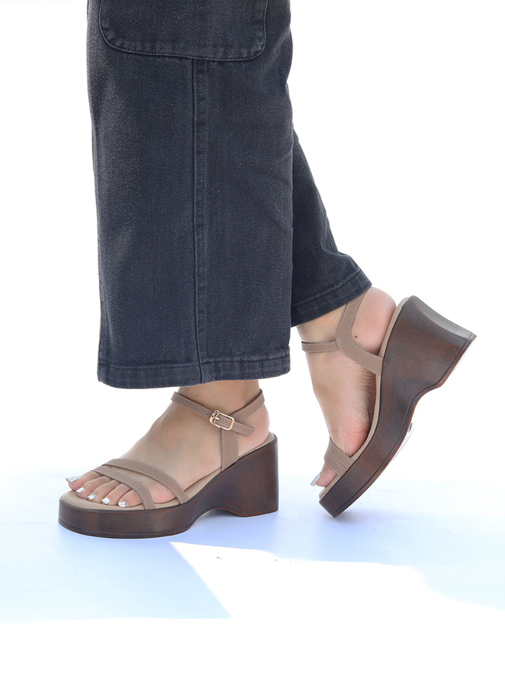 Marley Beige Wedge Heels – Monrow Shoes