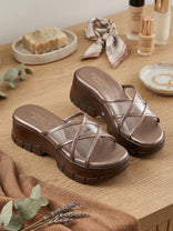 Rosele Bronze Wedge Heels