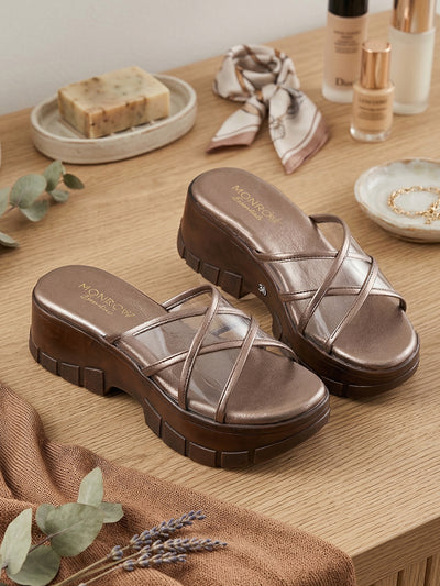 Rosele Bronze Wedge Heels