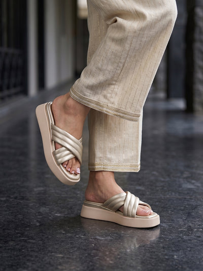 Luma Gold Wedge Heels