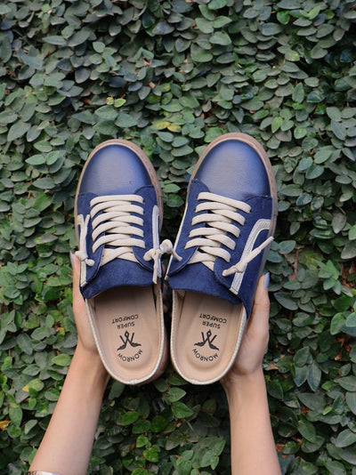 Leanne Blue Flat Sneakers