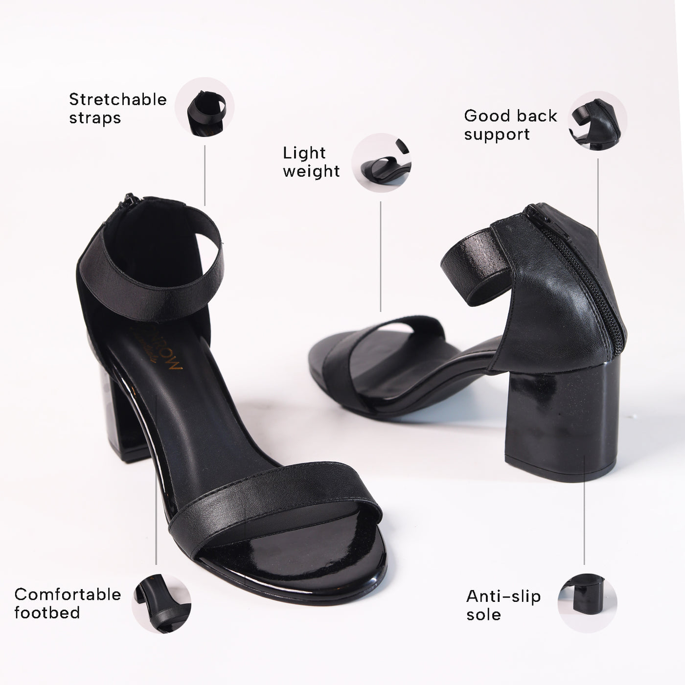 Tiana Black Block Heel