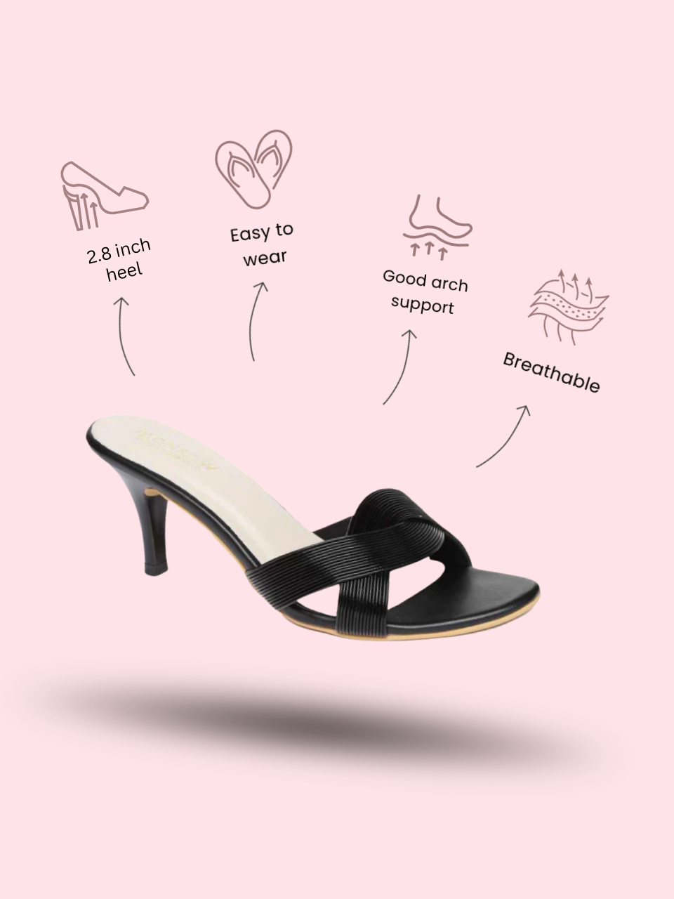 Allana Black Kitten Heel