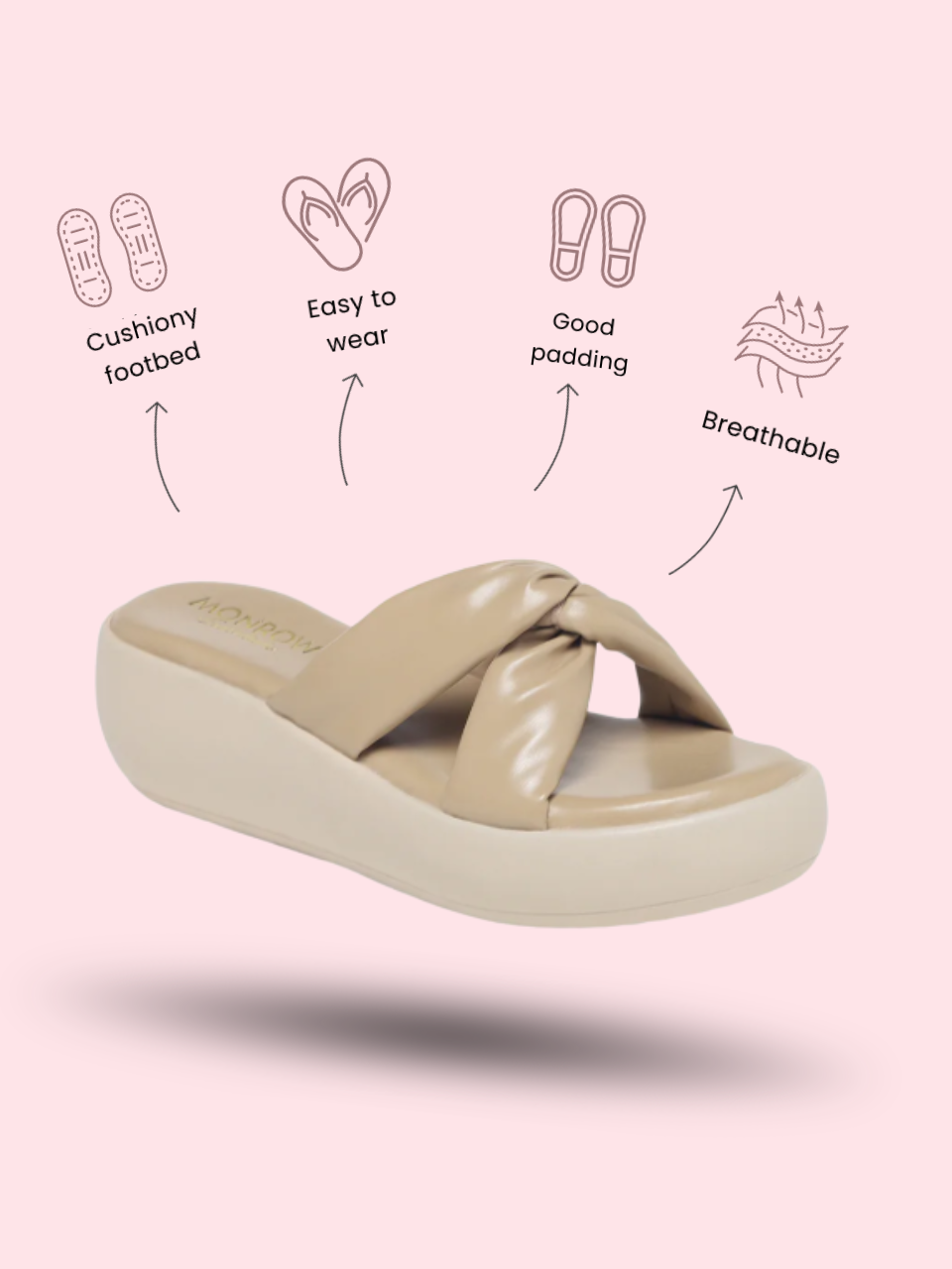 Galima Beige Flatform Heels