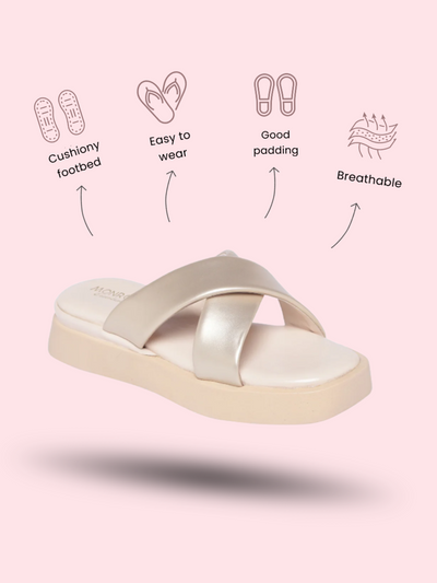 Cassie Gold Flatform Heels