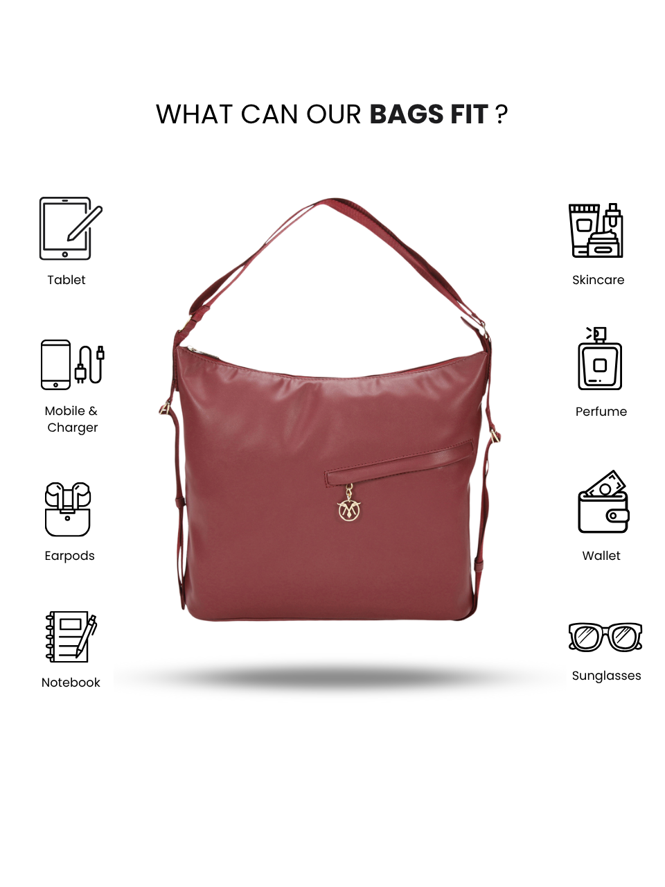 Shape Shifter Maroon Tote Bag