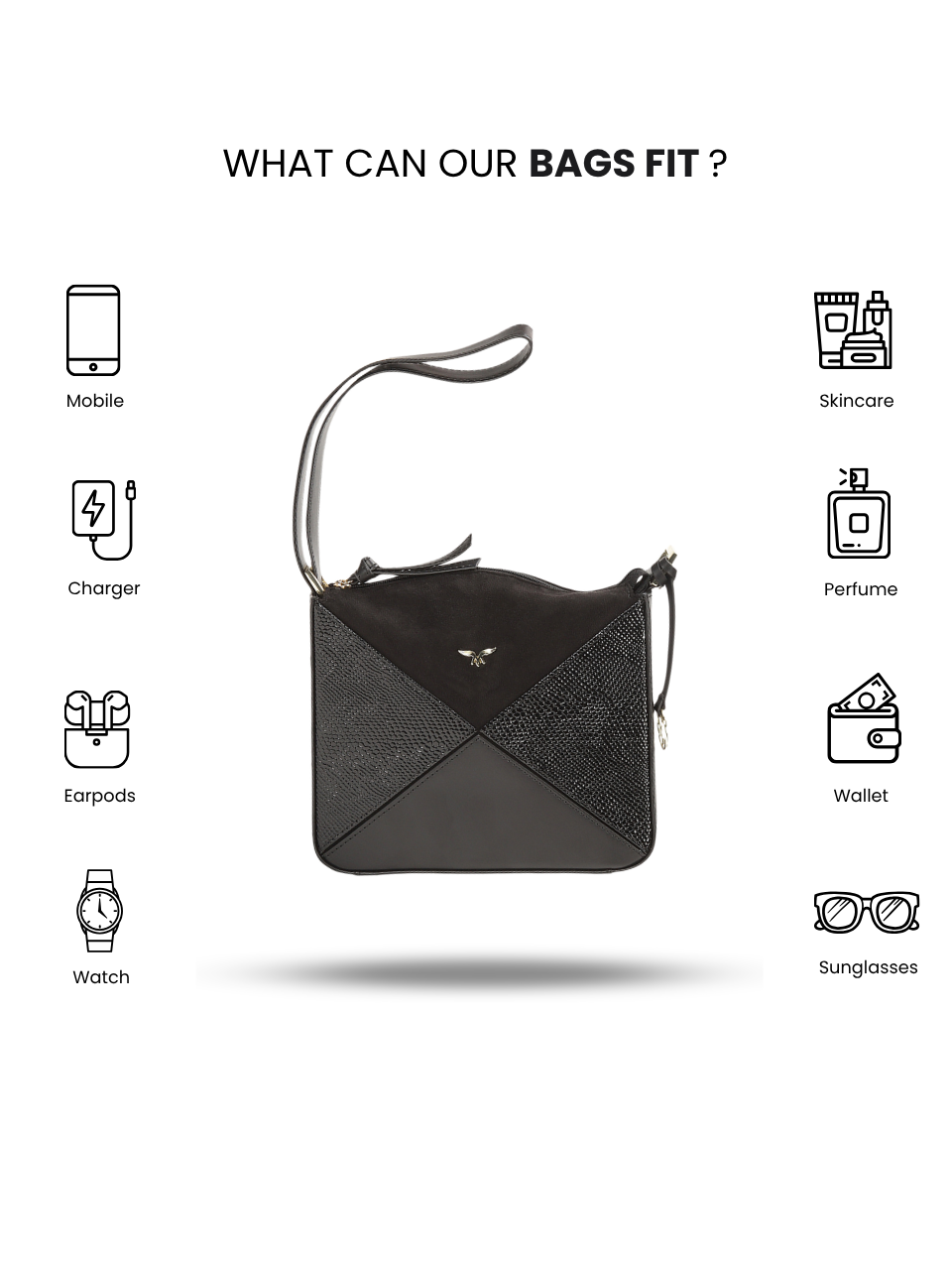 Fortune Teller Black Sling Bag