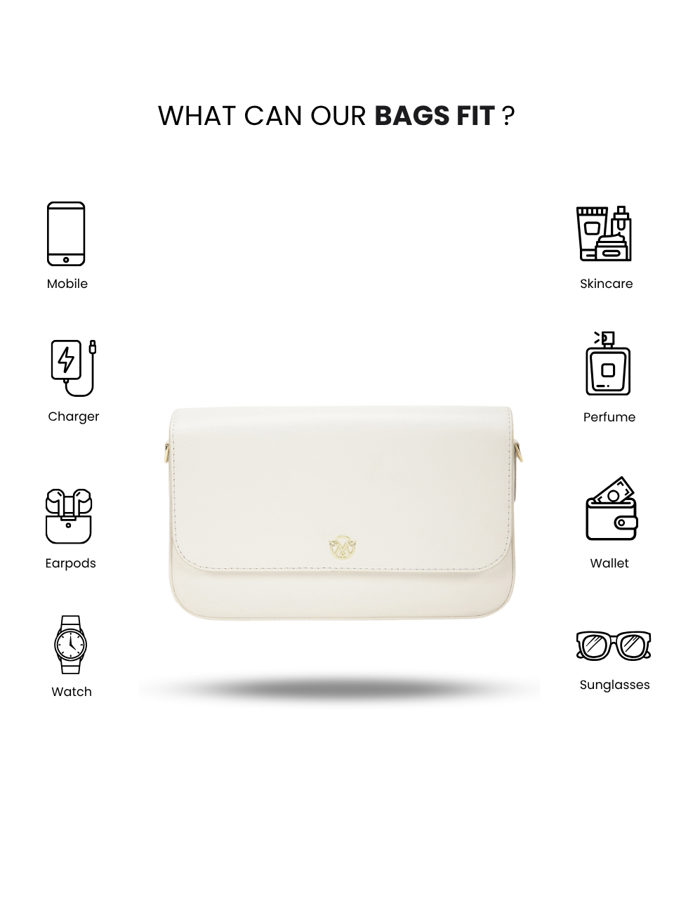 Yin-Yang White Sling Bag