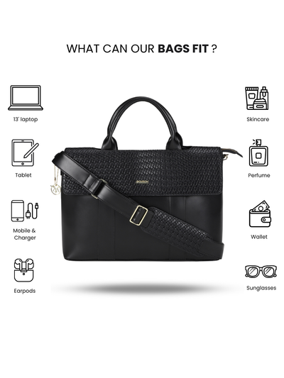 Kyoto Black Laptop Bag