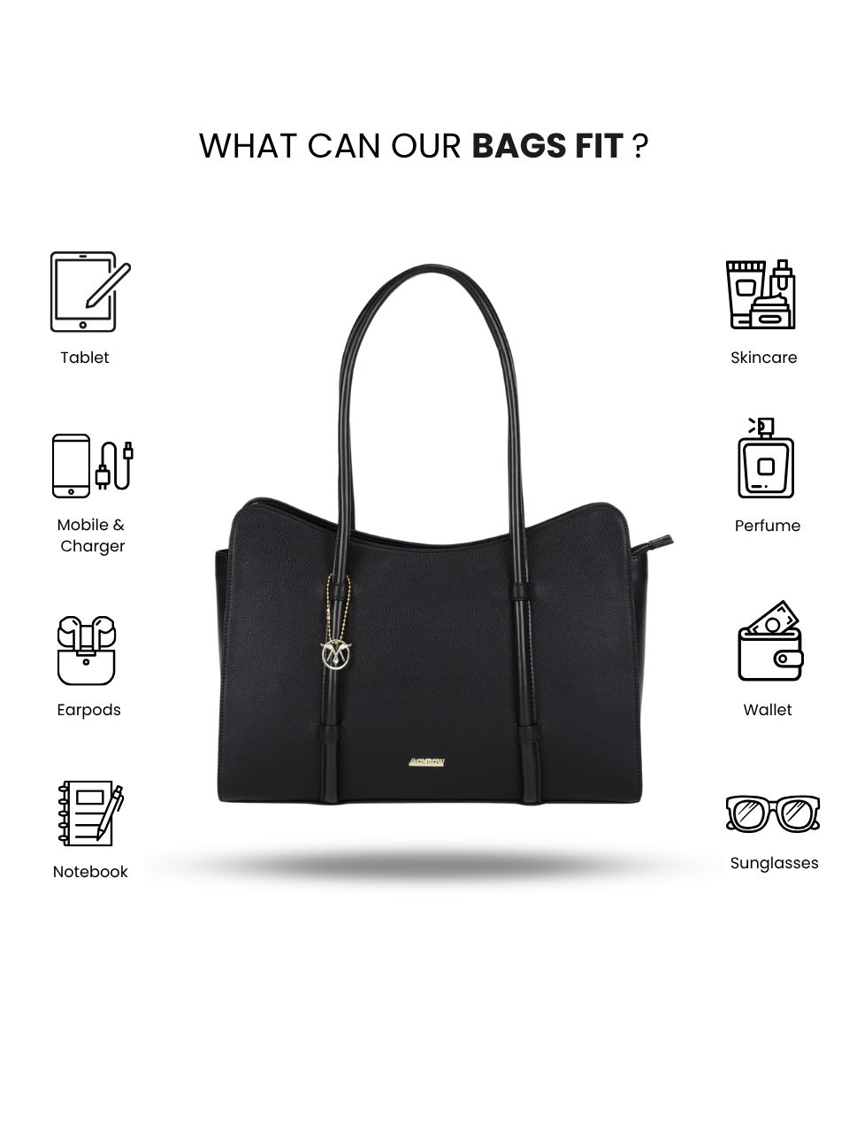 Noa Black women's Fancy tote bags – Monrow Shoes