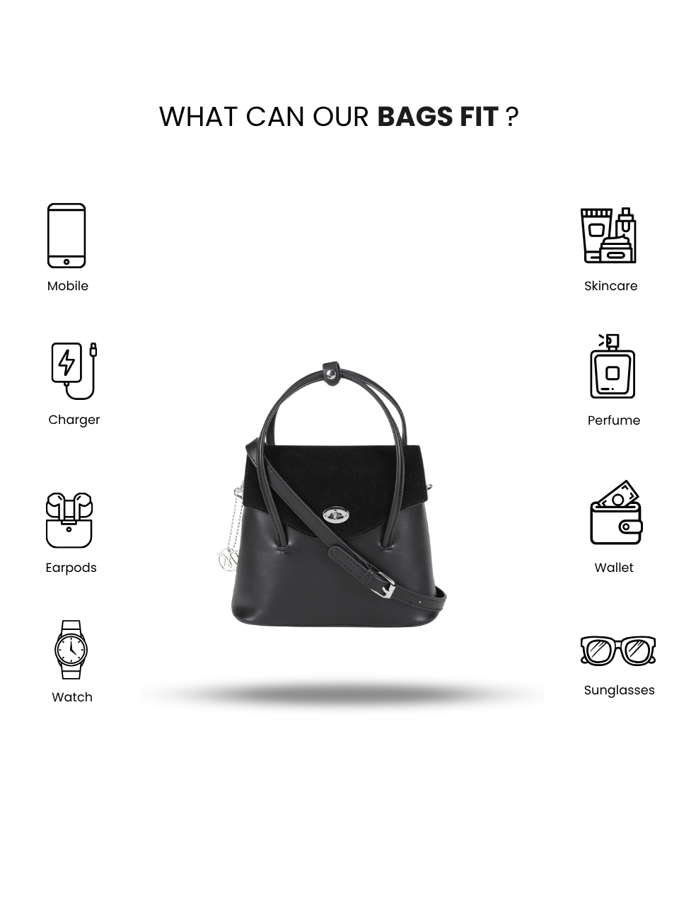 Velora Black Sling Bag