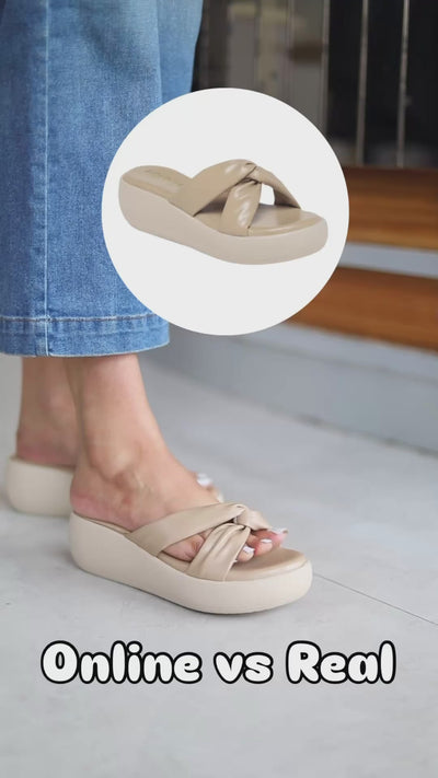 Galima Beige Flatform Heels