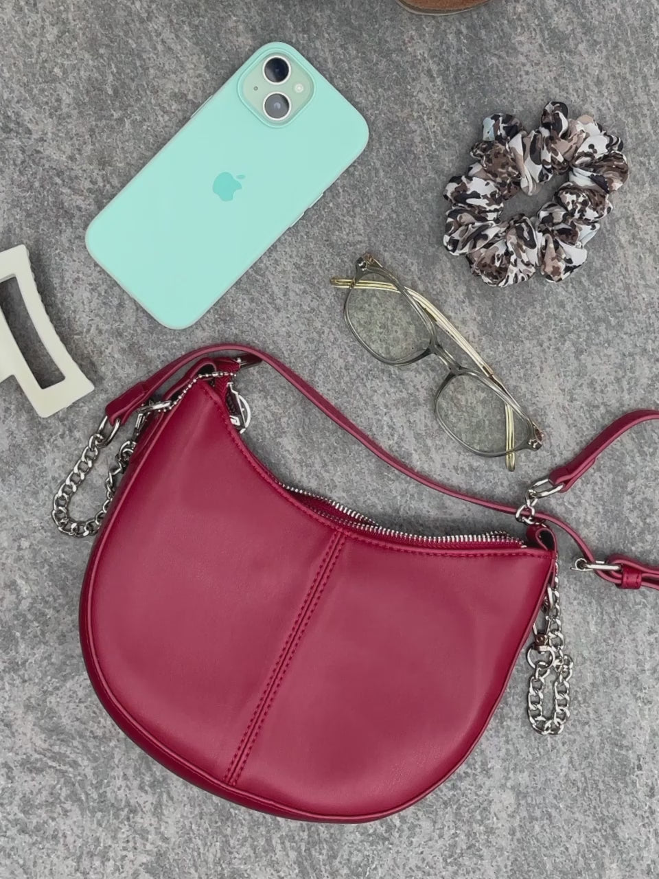 Nilaa Cherry Red Sling Bag