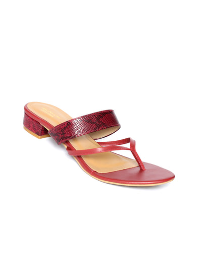 Skyla Maroon Block Heel