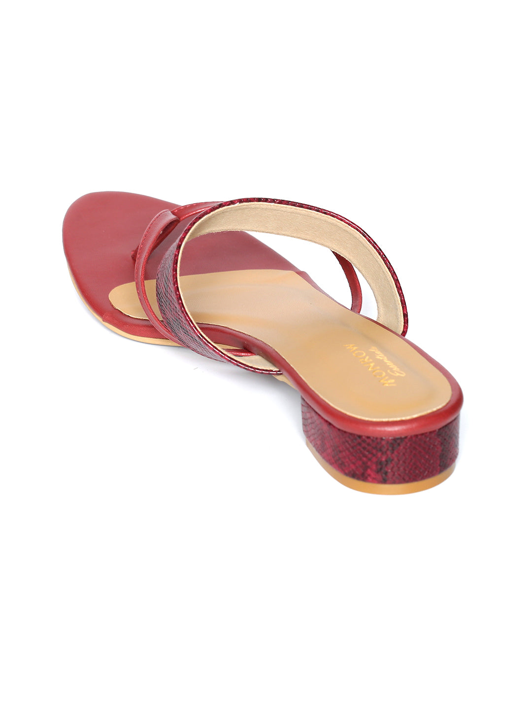 Skyla Maroon Block Heel