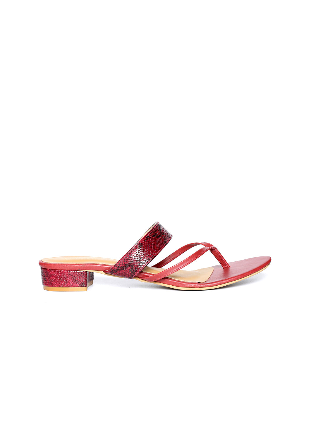 Skyla Maroon Block Heel