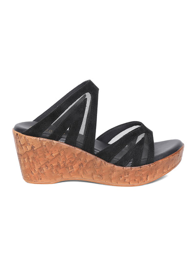 Estrella Black Wedge Heel